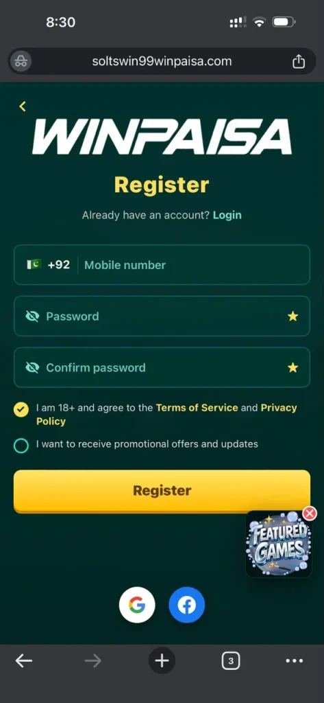 winpaisa register